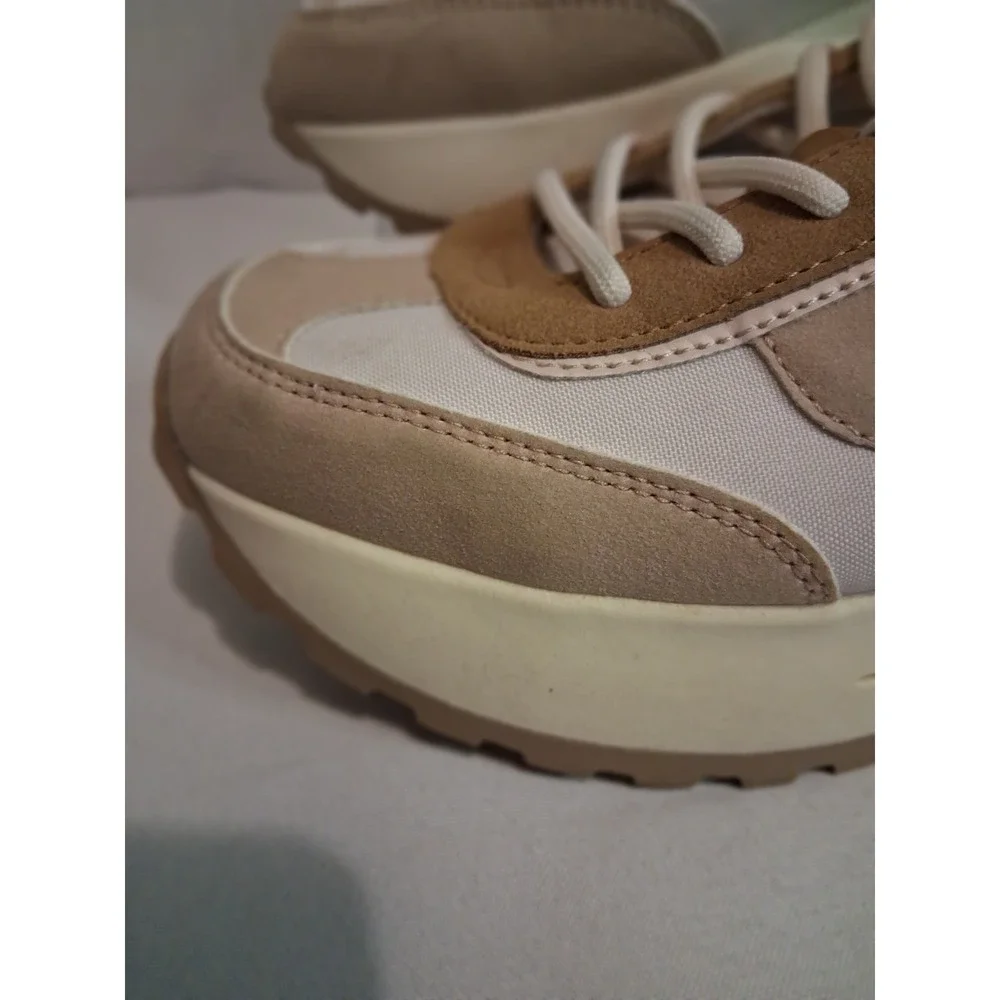 Steve Madden Carmen Neutral Platform Sneakers Tan Cream 8M